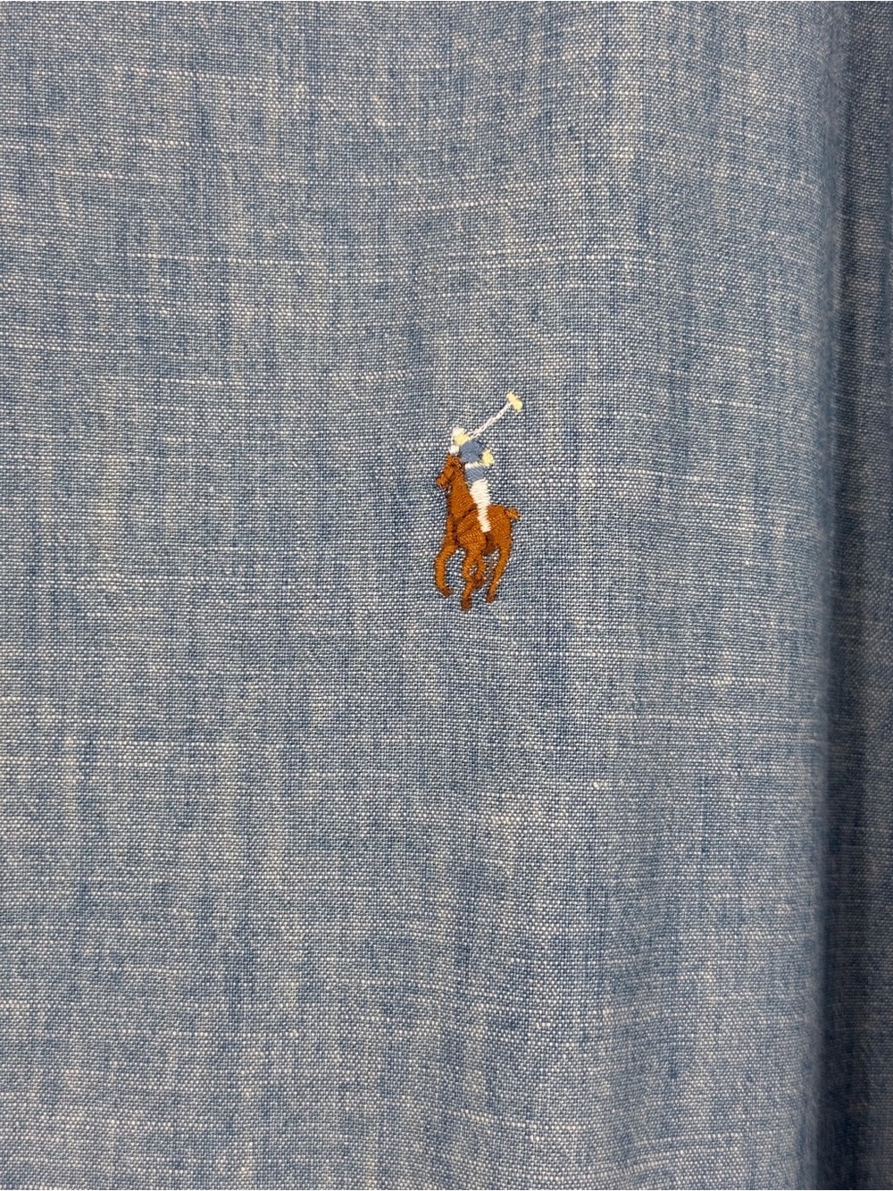 Polo Ralph Lauren Classic Fit Chambray Button Down Oxford Preppy Casual Shirt - Picture 2 of 12